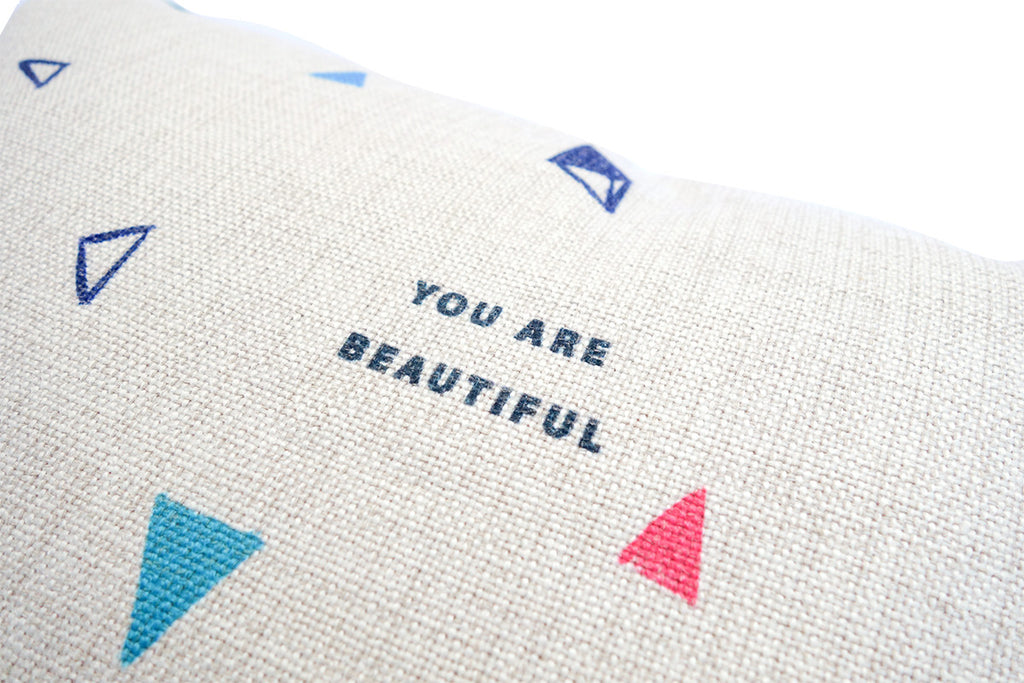 Close up design of cushion cover. Cotton linen material cushion cover.