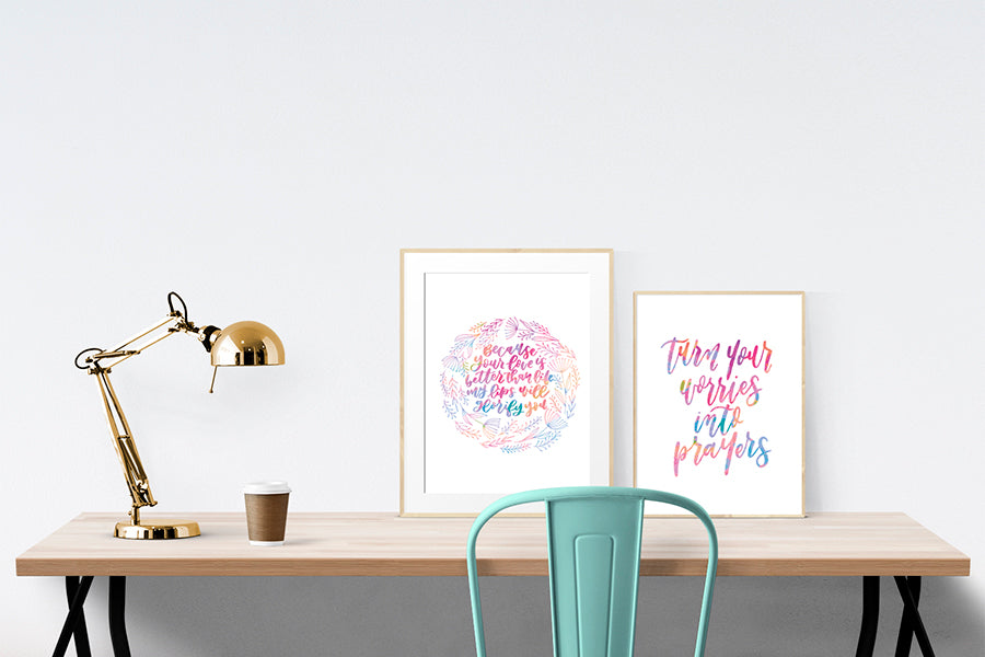 Because Your Love is Better Than Life - Portrait {Poster} - Posters by Ash Letters, The Commandment Co