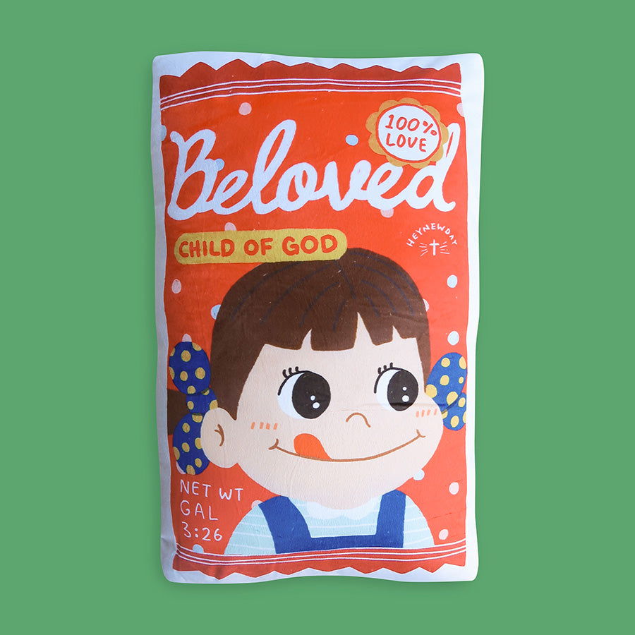 Beloved Milky Candy Christian plush toy inspired by Galatians 3:26.