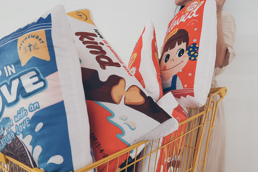 Beloved Milky Candy Christian plush toy in a shopping-cart lifestyle display.