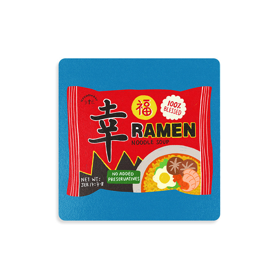 Blessed Ramen Christian wooden coaster inspired by Jeremiah 17:7–8.