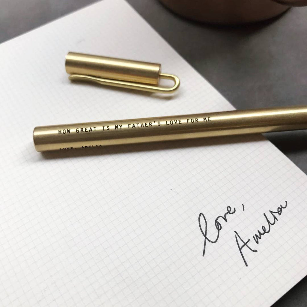 custom engrave your own brass pen with laser engraving singapore