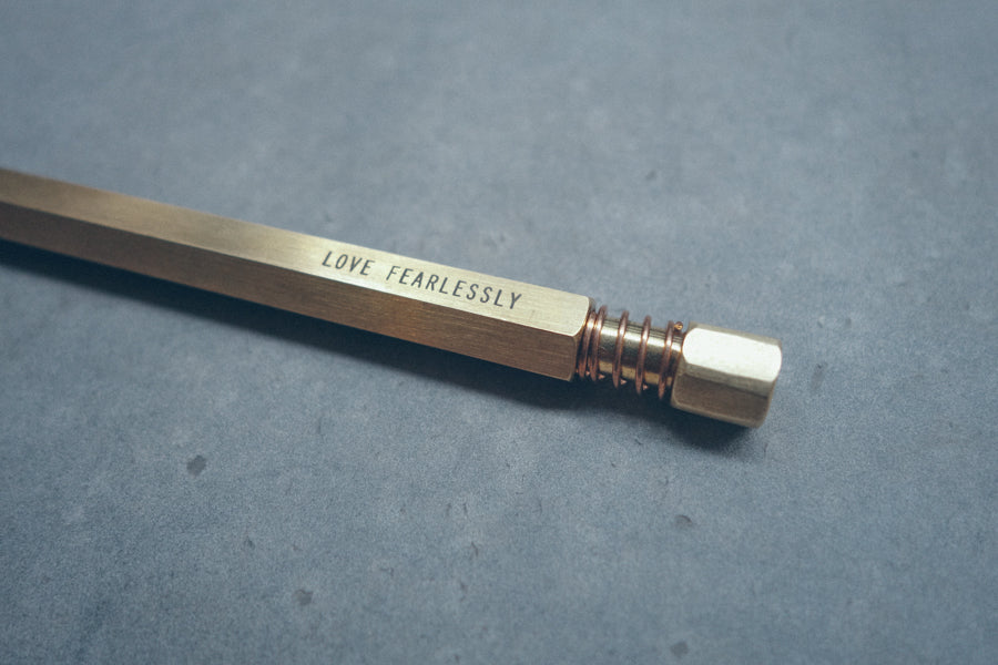 Ballpoint Pen - Hex II Classic {Personalised Brass Pen} - Brass Pen by The Commandment, The Commandment Co , Singapore Christian gifts shop