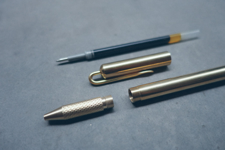 Rollerball Pen (Ink) Classic {Personalised Brass Pen} - Brass Pen by The Commandment, The Commandment Co