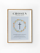 Chosen Loved Faith customisable Christian baptism poster.