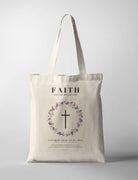 Christian baptism tote bag personalised for a baptism celebration.