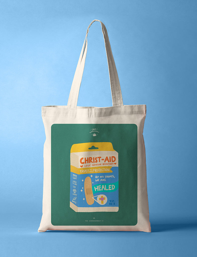 Christ-aid Love Bandages {Tote Bag} - tote bag by The Commandment, The Commandment Co , Singapore Christian gifts shop
