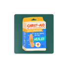 Christ-aid Love Bandages Christian wooden coaster inspired by Isaiah 53:3.