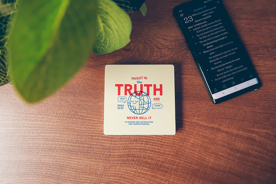 Invest In The Truth {Coasters} - coasters by The Commandment Co, The Commandment Co , Singapore Christian gifts shop