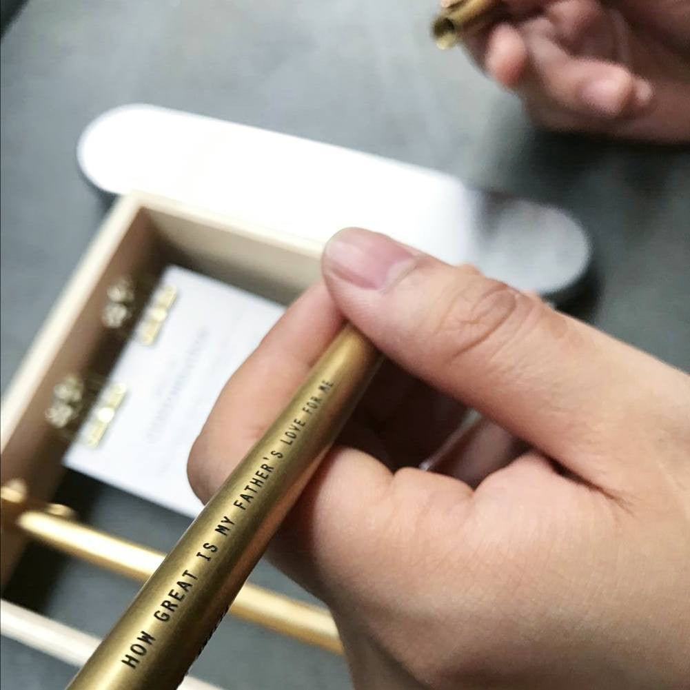 customise brass pen with engraving in singapore