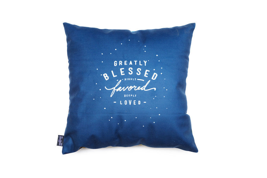 Greatly Blessed, Highly Favored, Deeply Loved {Cushion Cover} - Cushion Covers by The Commandment Co, The Commandment Co , Singapore Christian gifts shop