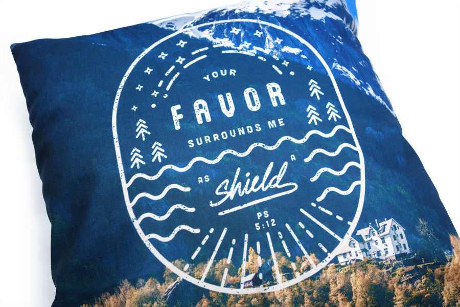 Your favor surrounds me as a shield {Cushion Cover} - Cushion Covers by The Commandment Co, The Commandment Co , Singapore Christian gifts shop