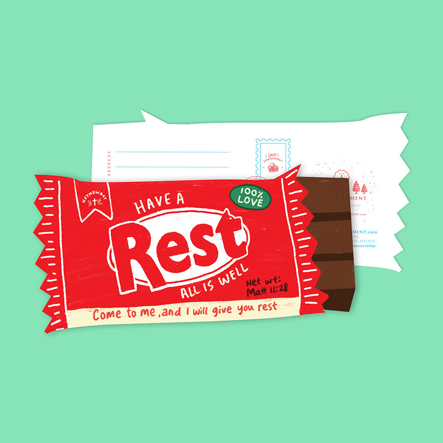 Rest Chocolate Bar {LOVE SUPERMARKET Card} - Cards by The Commandment Co, The Commandment Co , Singapore Christian gifts shop