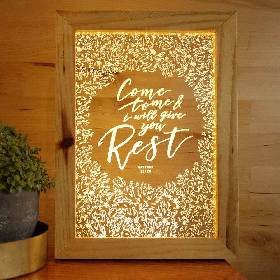 Come to Me and I Will Give You Rest Christian night light inspired by Matthew 11:28