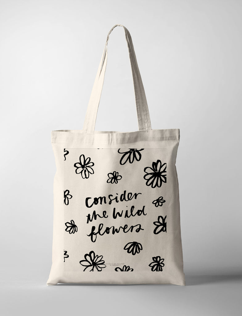 Consider The Wild Flowers {Tote Bag} - tote bag by Love The Ark, The Commandment Co