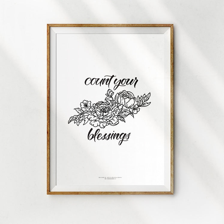 Count Your Blessings {Poster} - Posters by Jessoligraphy, The Commandment Co