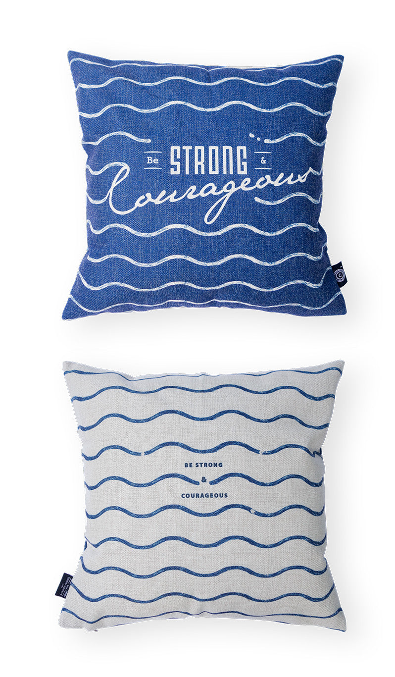 Strong & Courageous {Cushion Cover} - Cushion Covers by The Commandment, The Commandment Co , Singapore Christian gifts shop