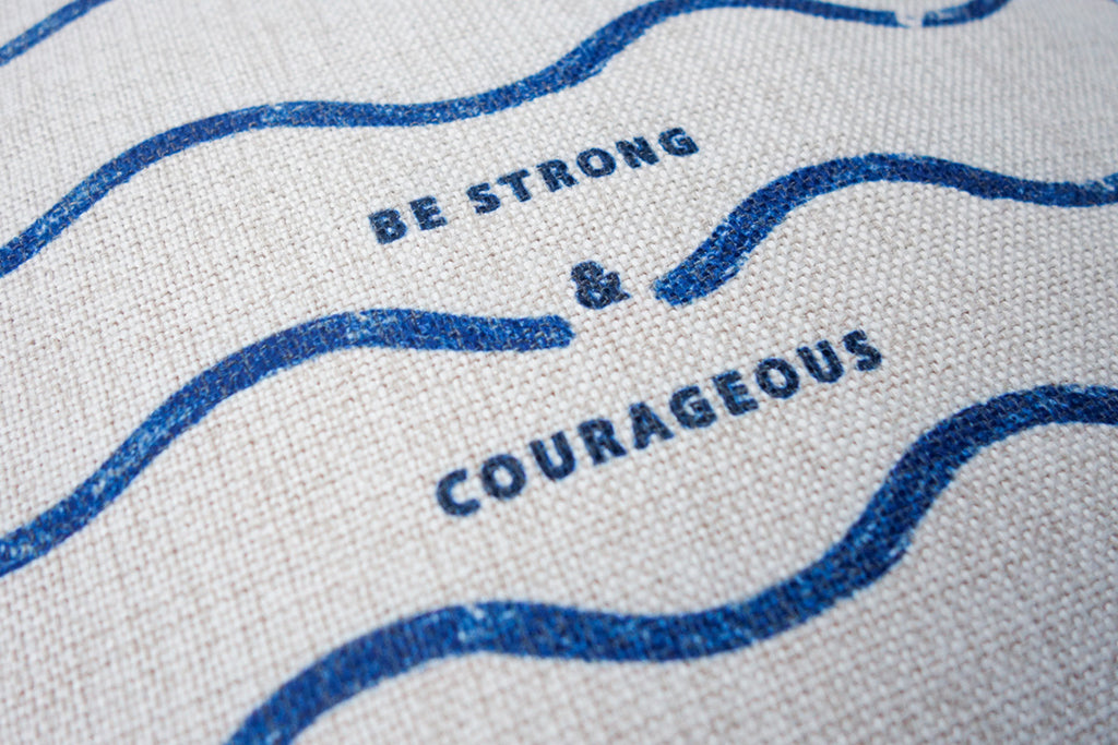 Strong & Courageous {Cushion Cover} - Cushion Covers by The Commandment, The Commandment Co , Singapore Christian gifts shop