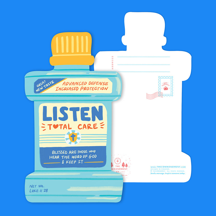 Listen Total Care Mouth Wash {LOVE SUPERMARKET Card} - Cards by The Commandment Co, The Commandment Co , Singapore Christian gifts shop