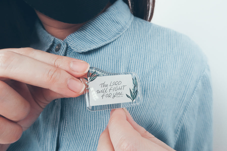 The Lord Will Fight For You {Acrylic Pins} - Accessories by Love That Letters, The Commandment Co , Singapore Christian gifts shop