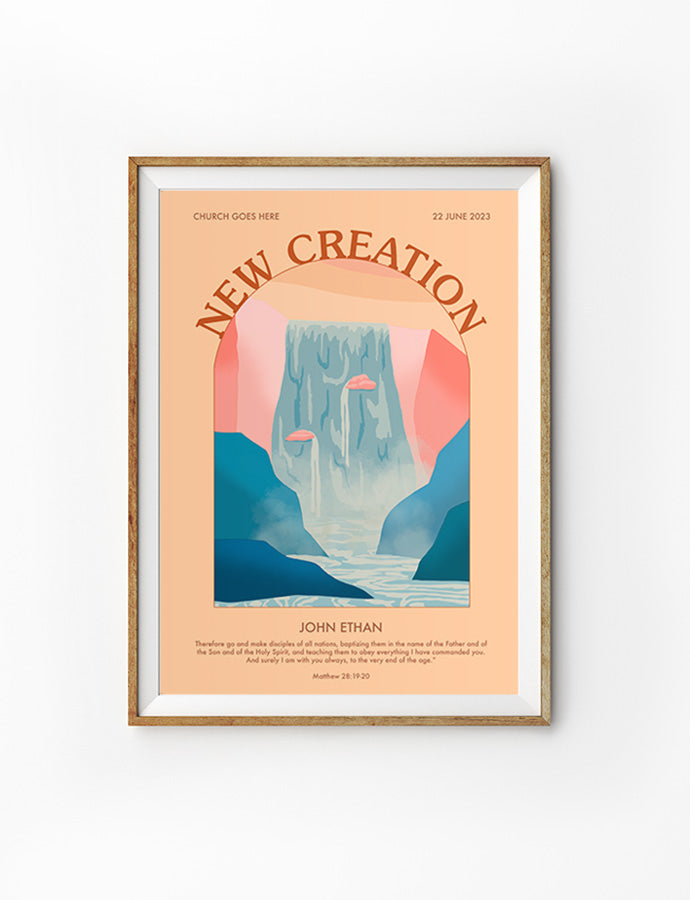 New Creation New Life New Spirit Baptism Poster {Customisable} - Posters by The Commandment Co, The Commandment Co , Singapore Christian gifts shop