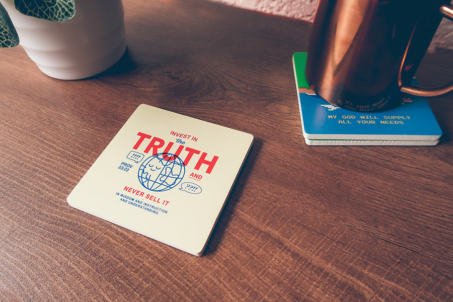 Invest In The Truth {Coasters} - coasters by The Commandment Co, The Commandment Co , Singapore Christian gifts shop