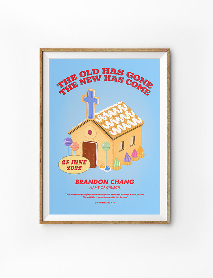 The New Has Come Baptism Poster {Customisable} - Posters by The Commandment Co, The Commandment Co , Singapore Christian gifts shop