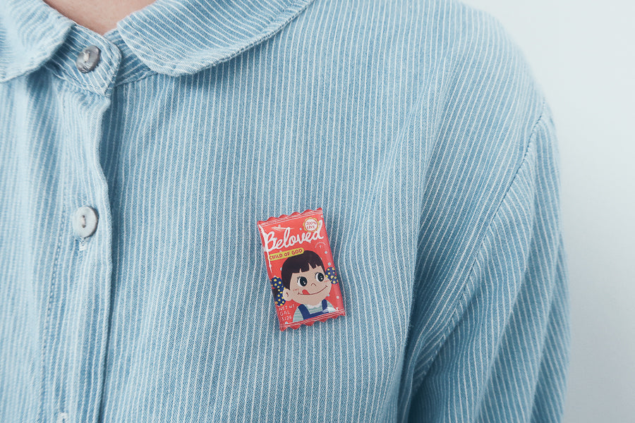 Beloved Milky Candy {LOVE SUPERMARKET Pins} - Accessories by Hey New Day, The Commandment Co