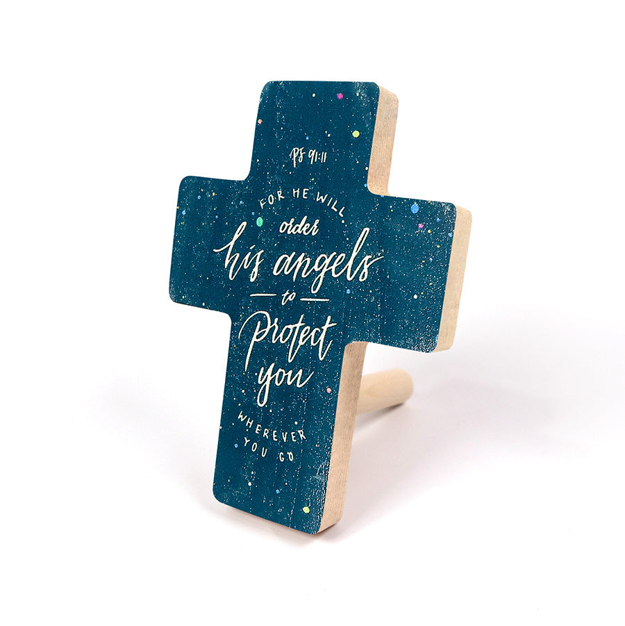 Angels Protect {Table Cross} - Cross by The Commandment Co, The Commandment Co , Singapore Christian gifts shop