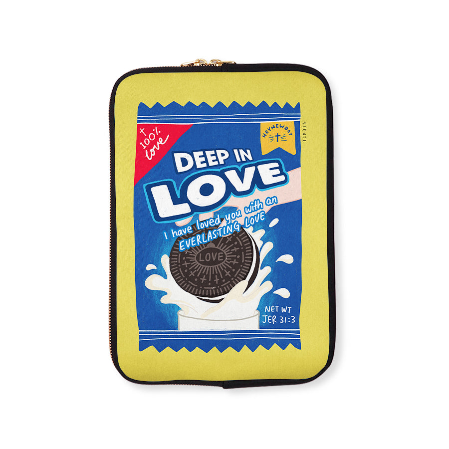 Deep In Love Biscuit | Laptop Sleeve {LOVE SUPERMARKET} - Laptop Sleeve by The Commandment Co, The Commandment Co , Singapore Christian gifts shop