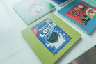 Deep In Love Cookie wooden coaster with playful Love Supermarket packaging-inspired design.