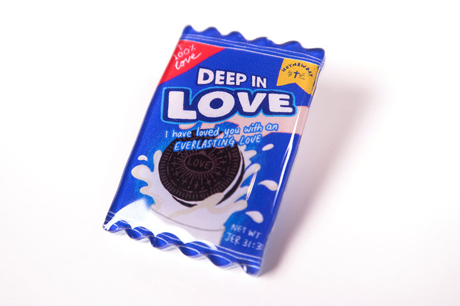 Deep In Love Biscuit {LOVE SUPERMARKET Pins} - Accessories by Hey New Day, The Commandment Co , Singapore Christian gifts shop