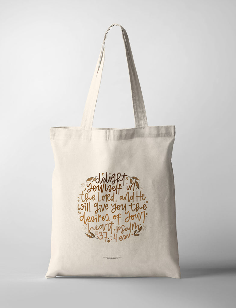 Delight Yourself {Tote Bag} - tote bag by Illustrateivy, The Commandment Co , Singapore Christian gifts shop