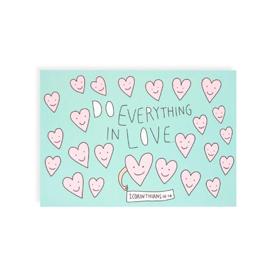 Do Everything in Love {Postcard} - Cards by Goodnewsdrawing, The Commandment Co