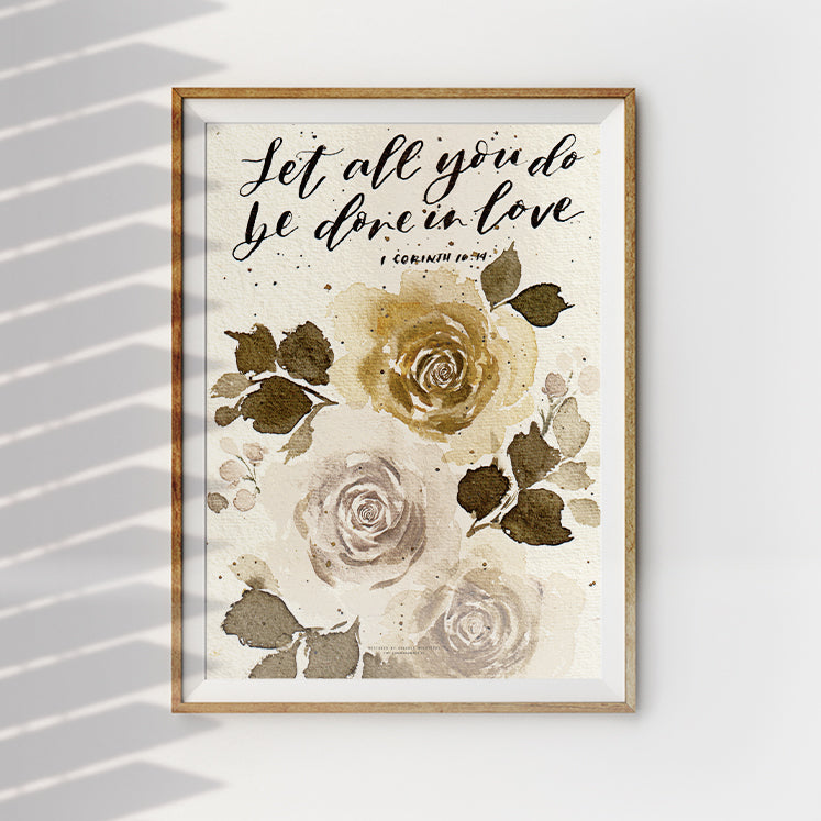 Done In Love {Poster} - Posters by QLetters, The Commandment Co , Singapore Christian gifts shop