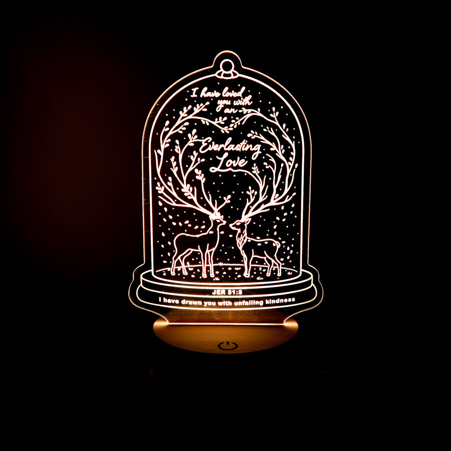 Everlasting Love Christian night light inspired by Jeremiah 31:3