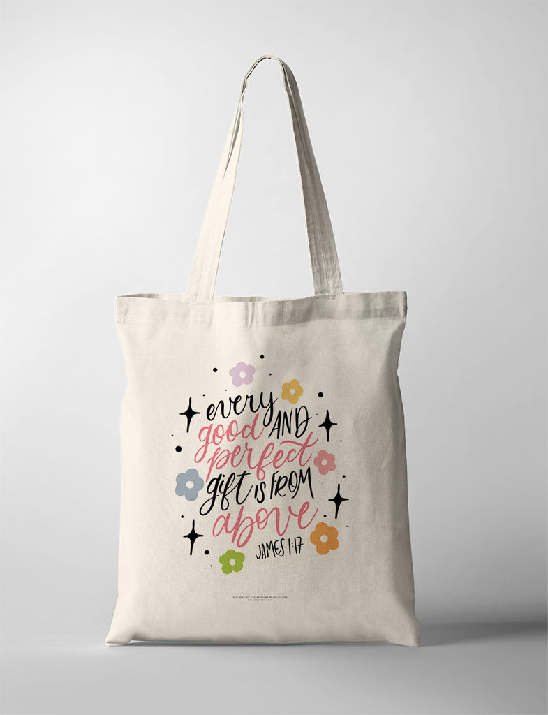 Every Good and Perfect Gift is From Above {Tote Bag} - tote bag by Giu's Letters, The Commandment Co , Singapore Christian gifts shop
