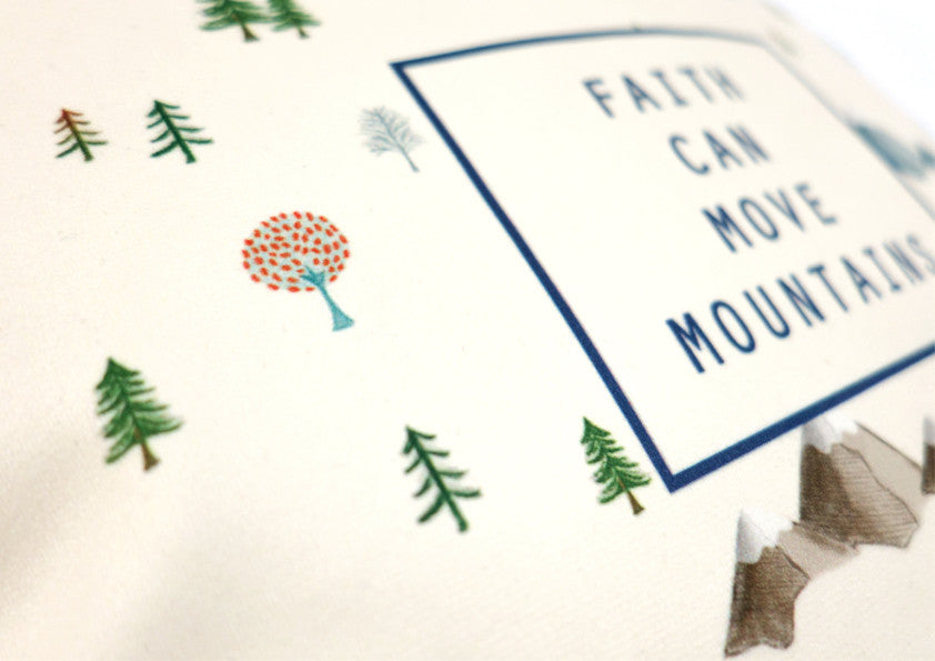 Faith Can Move Mountains {Cushion Cover} - Cushion Covers by The Commandment, The Commandment Co , Singapore Christian gifts shop