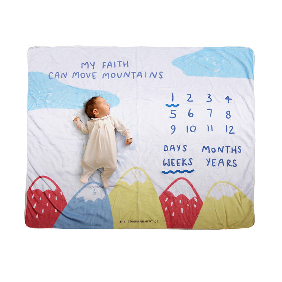 My Faith Can Move Mountains | Baby Photography Blanket - Baby Photography Blanket by The Commandment Co, The Commandment Co , Singapore Christian gifts shop