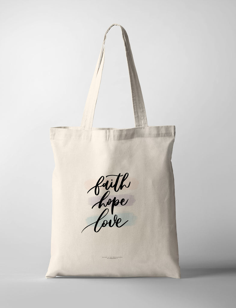 Faith Hope Love {Tote Bag} - tote bag by Deep Grace Inspo, The Commandment Co , Singapore Christian gifts shop