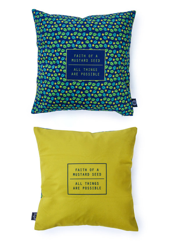 Faith of a mustard seed . All things are possible {Cushion Cover} - Cushion Covers by The Commandment, The Commandment Co , Singapore Christian gifts shop