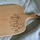 Family A Little Bit of Crazy beech-wood serving board with engraved family quote by Thycupbearer.