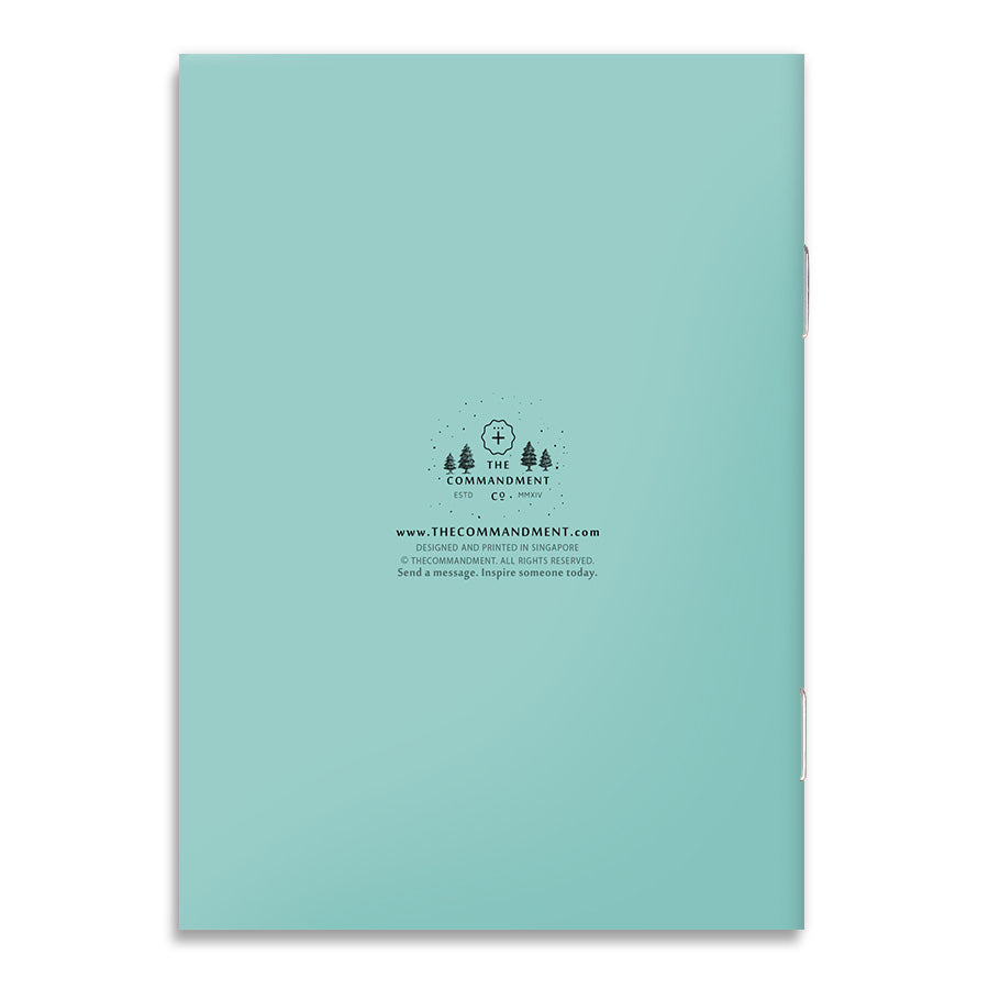 Back cover of the Fearfully And Wonderfully Made A6 Christian notebook.