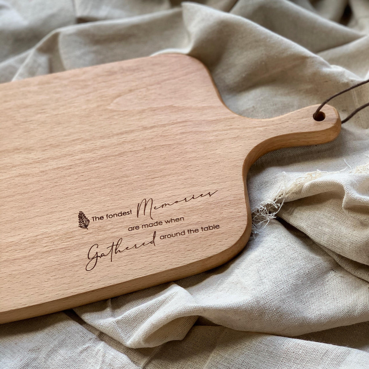 Fondest Memories beech wood serving board by Thycupbearer.