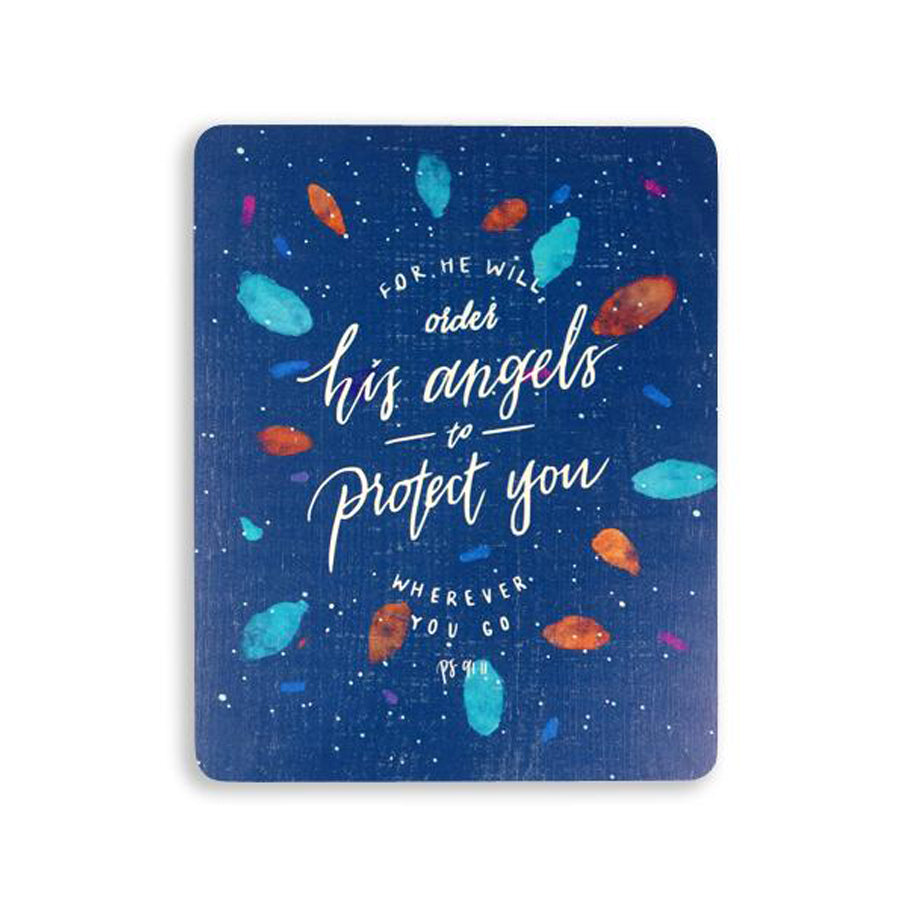 Angels Protect - Blue {Wood Board} - Wood Board by Timber+Shepherd, The Commandment Co , Singapore Christian gifts shop