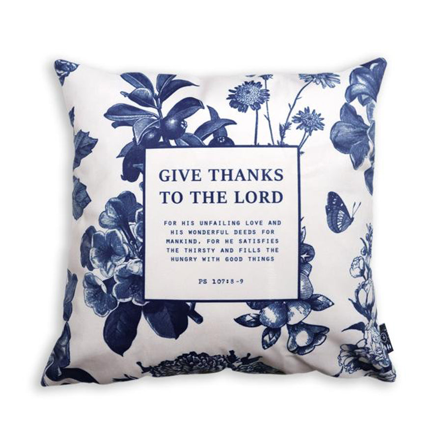 Give Thanks To The Lord {Cushion Cover} - Cushion Covers by The Commandment Co, The Commandment Co , Singapore Christian gifts shop