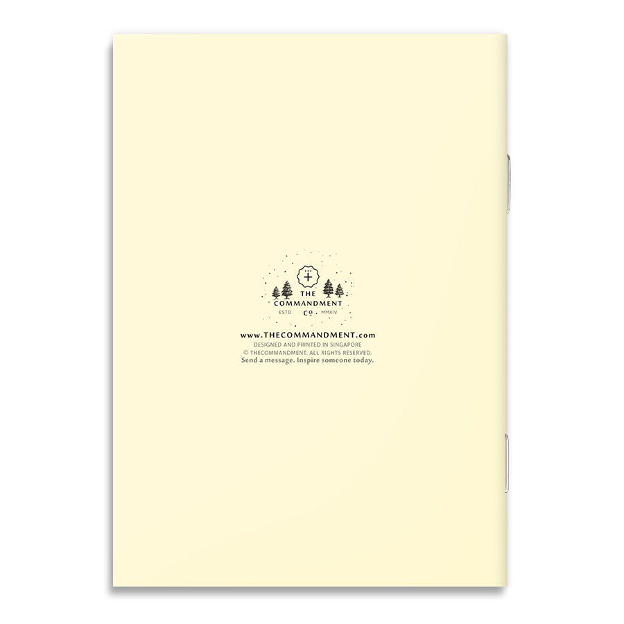 A6 mini notebook back view featuring the Give Us This Day Our Daily Bread Christian design for everyday notes and gifting.