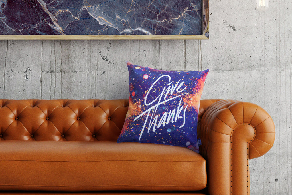 Give Thanks {Cushion Cover} - Cushion Covers by The Commandment, The Commandment Co , Singapore Christian gifts shop