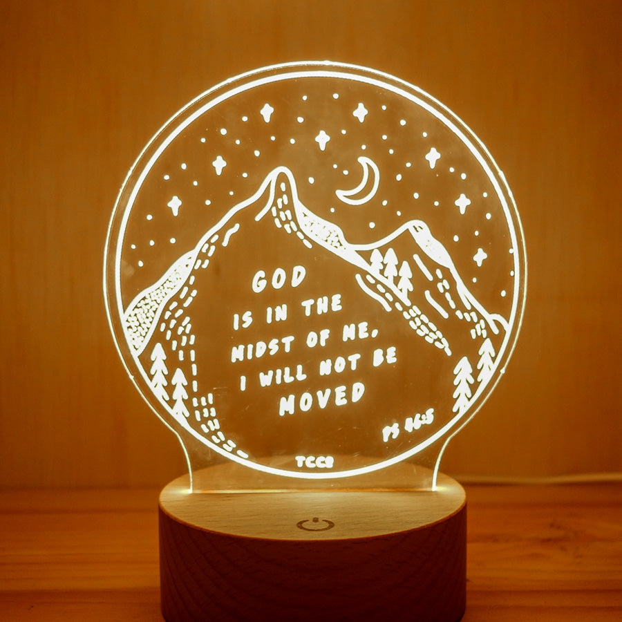 God Is in the Midst Christian night light inspired by Psalm 46:5