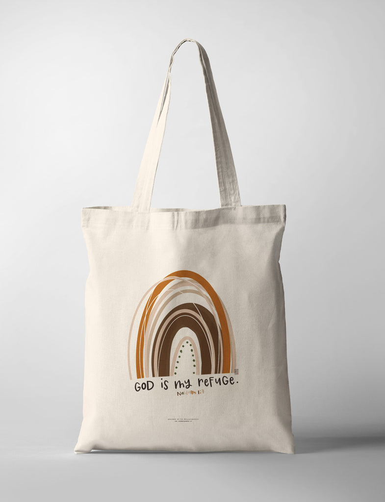 God Is My Refuge {Tote Bag} - tote bag by Illustrateivy, The Commandment Co , Singapore Christian gifts shop